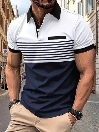 Polo respirant à rayures