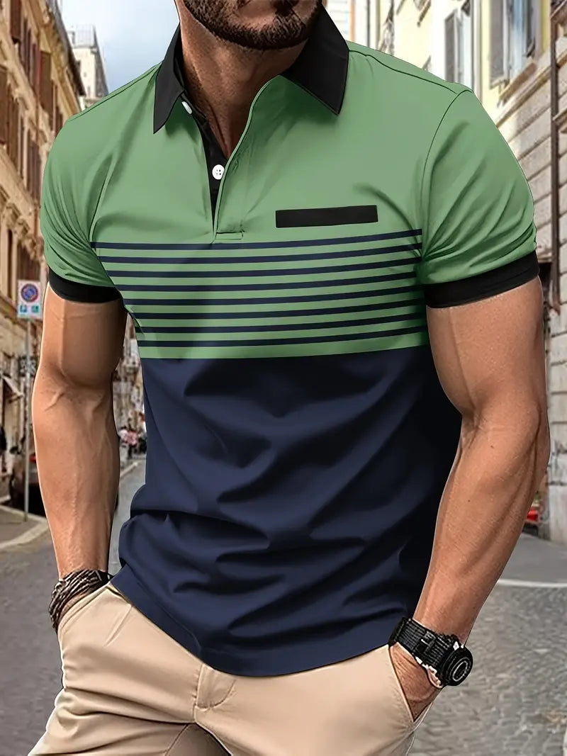 Polo respirant à rayures