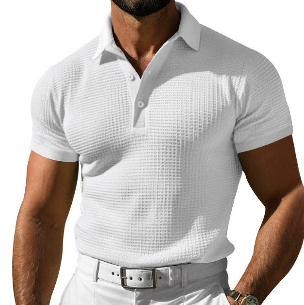Polo texturé pour homme coupe classique