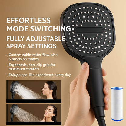 Pommeau de douche filtrant haute pression avec fonction turbo et jet pluie