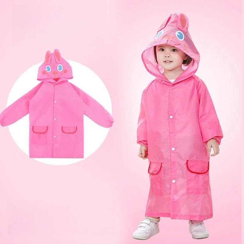 Poncho-cape de pluie imperméable à capuche pour enfants à motif cartoon