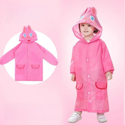 Poncho-cape de pluie imperméable à capuche pour enfants à motif cartoon