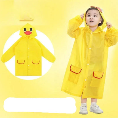 Poncho-cape de pluie imperméable à capuche pour enfants à motif cartoon
