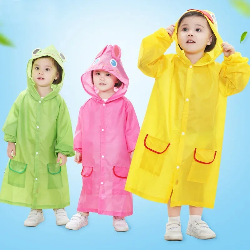 Poncho-cape de pluie imperméable à capuche pour enfants à motif cartoon