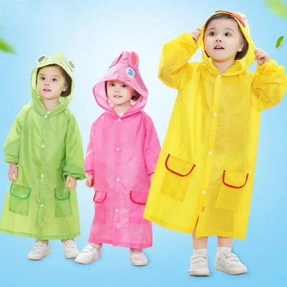 Poncho-cape de pluie imperméable à capuche pour enfants à motif cartoon