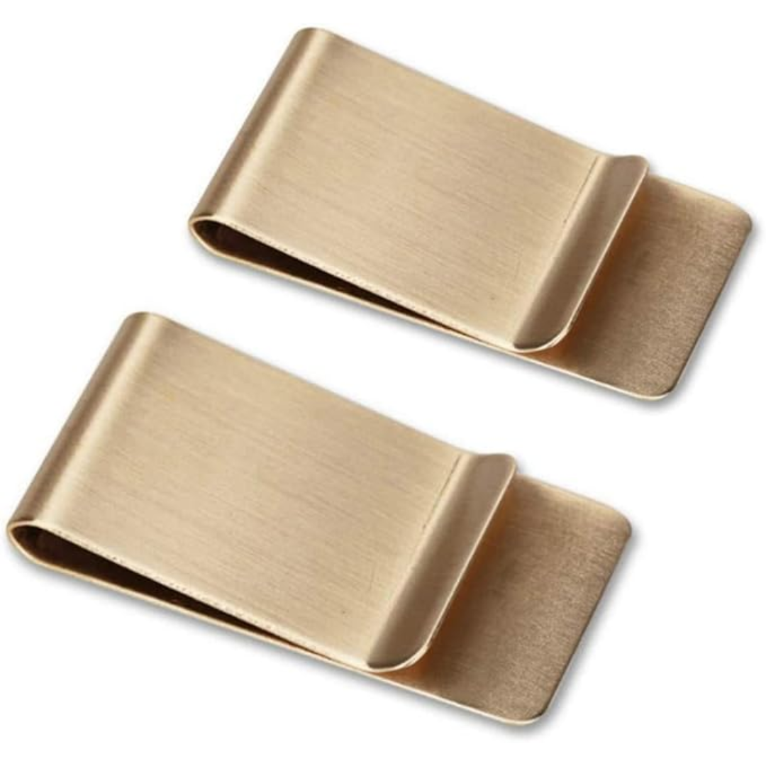 Porte-cartes et pince à billets fins en acier inoxydable, lot de 2