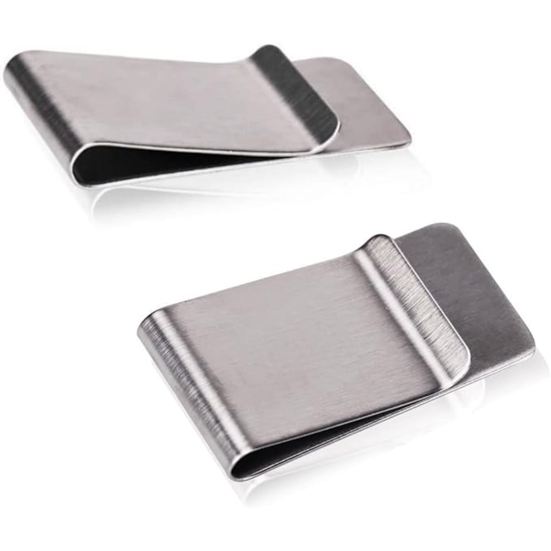Porte-cartes et pince à billets fins en acier inoxydable, lot de 2