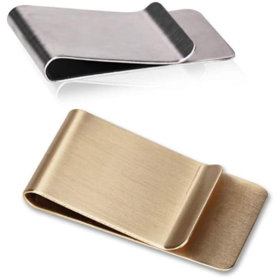 Porte-cartes et pince à billets fins en acier inoxydable, lot de 2