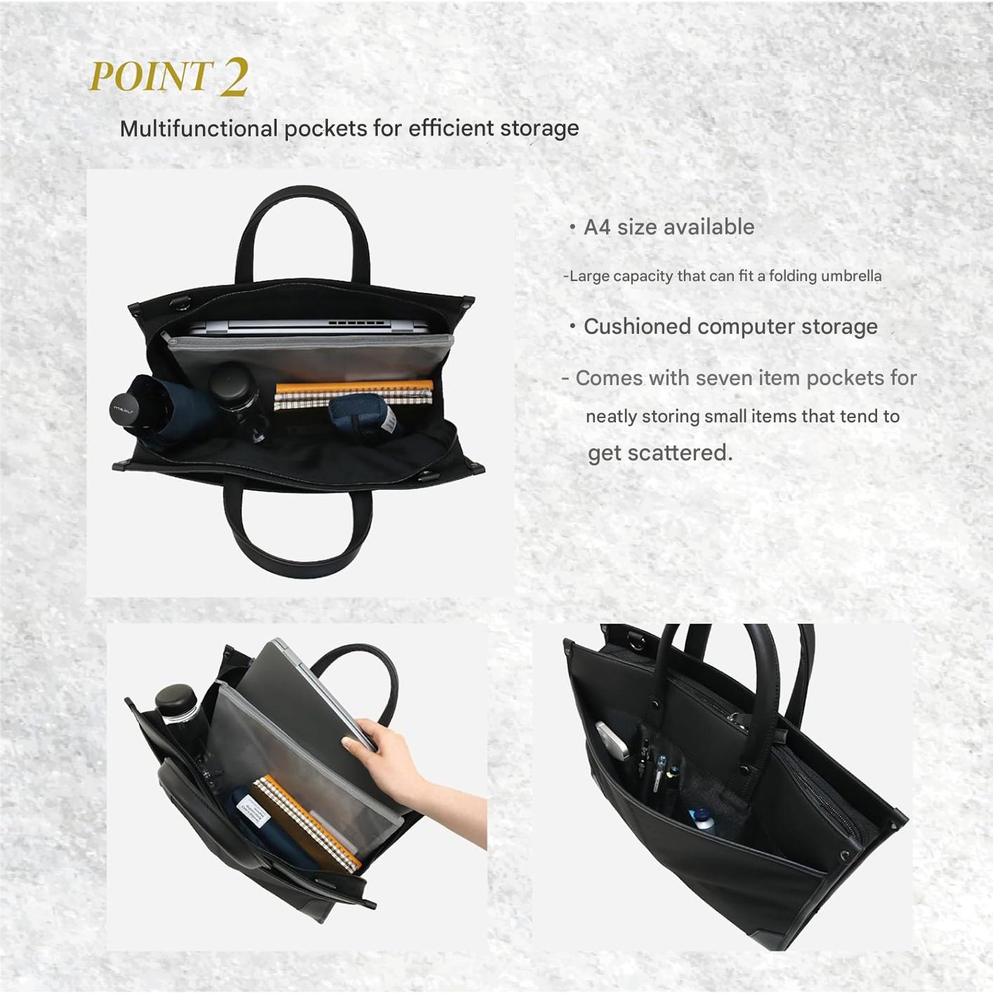 Porte-documents professionnel à double porté avec rangements organisés