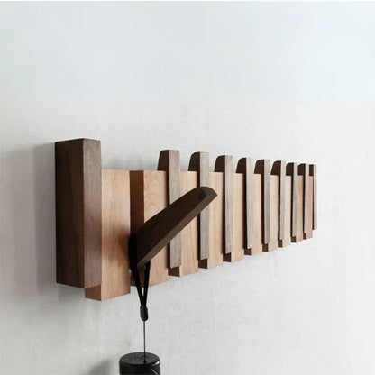 Porte-manteau mural, design en forme de piano, bois de haute qualité