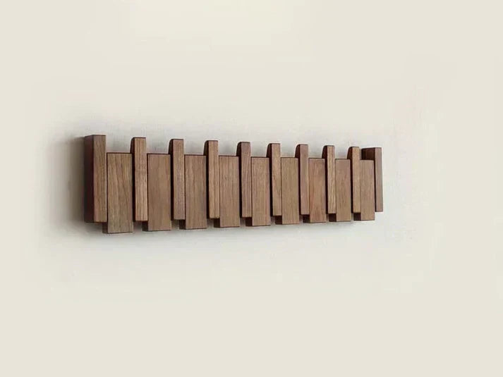 Porte-manteau mural, design en forme de piano, bois de haute qualité