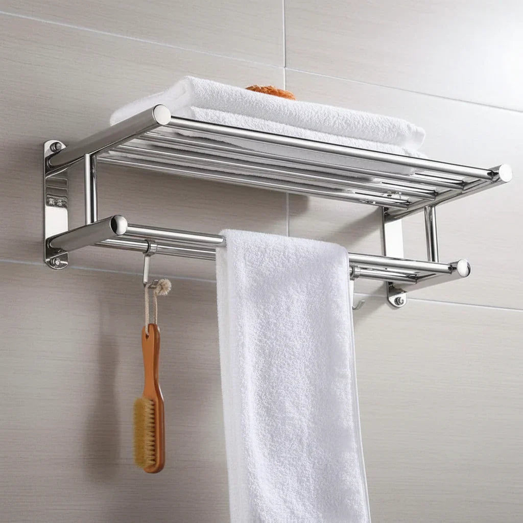 Porte-serviettes en acier inoxydable, gain de place et élégant