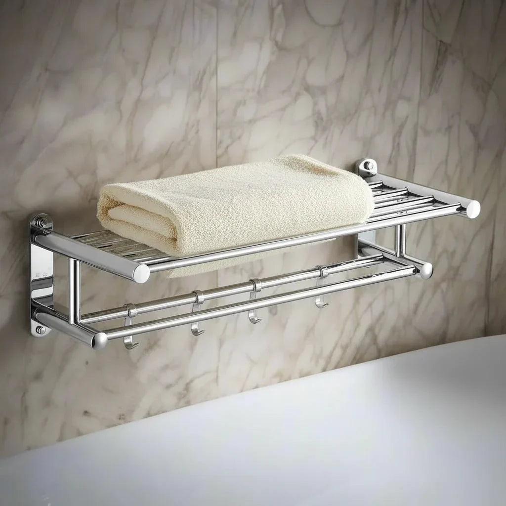 Porte-serviettes en acier inoxydable, gain de place et élégant