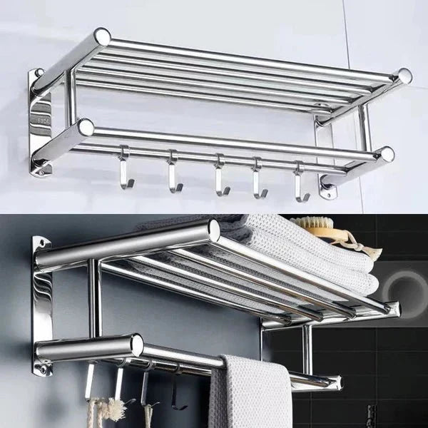 Porte-serviettes en acier inoxydable, gain de place et élégant