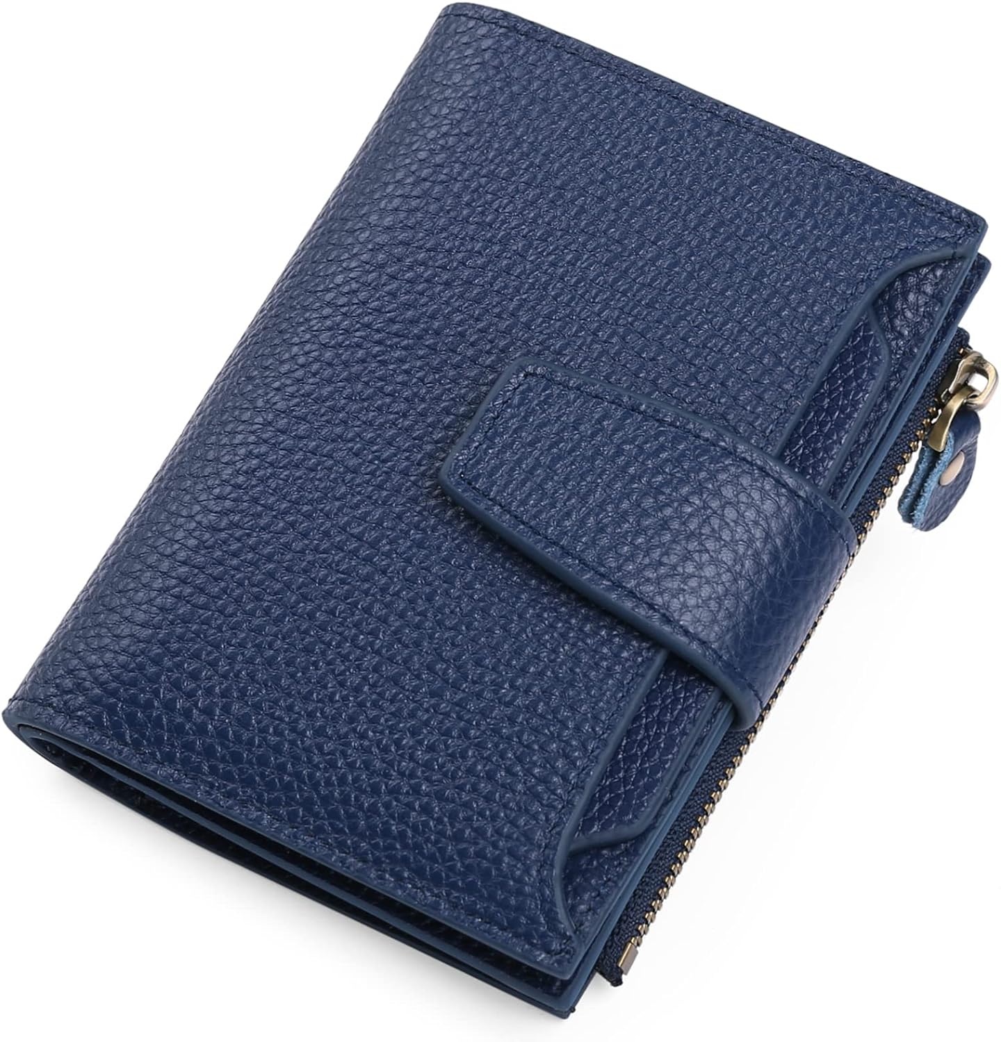 Portefeuille compact en cuir véritable à plusieurs compartiments