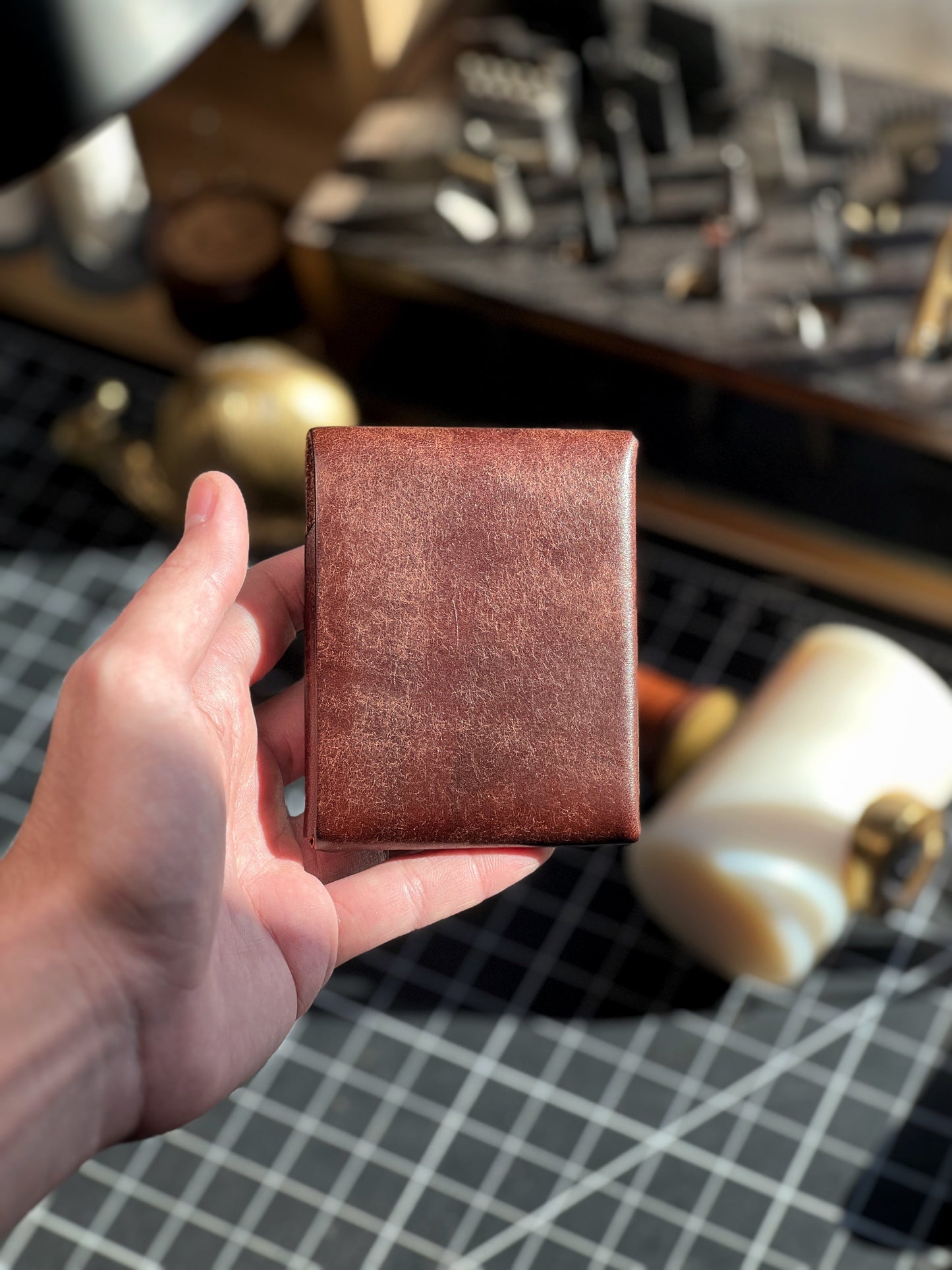 Portefeuille en cuir pleine fleur fait à la main avec emplacement pour stylo