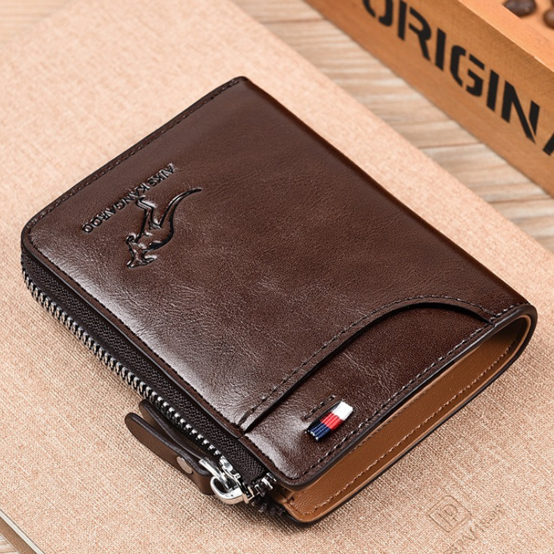 Portefeuille homme en cuir véritable avec protection RFID anti-vol