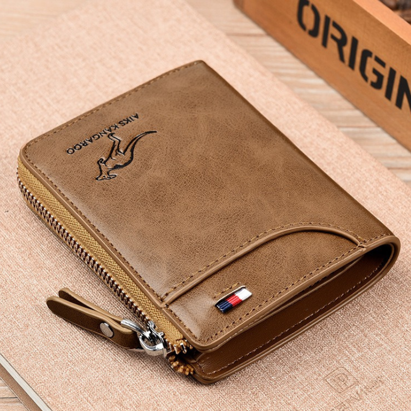 Portefeuille homme en cuir véritable avec protection RFID anti-vol