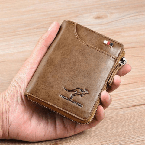 Portefeuille homme en cuir véritable avec protection RFID anti-vol