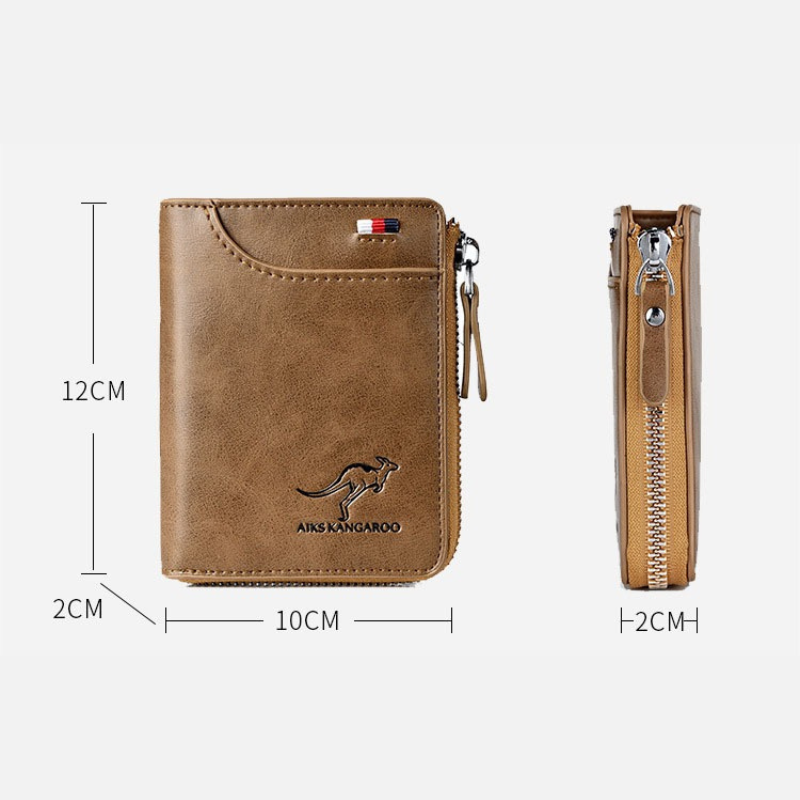 Portefeuille homme en cuir véritable avec protection RFID anti-vol