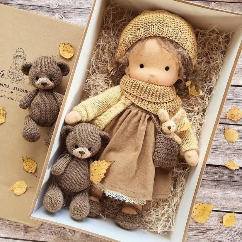 Poupée Waldorf faite à la main en tissu doux - jouet créatif pour enfants