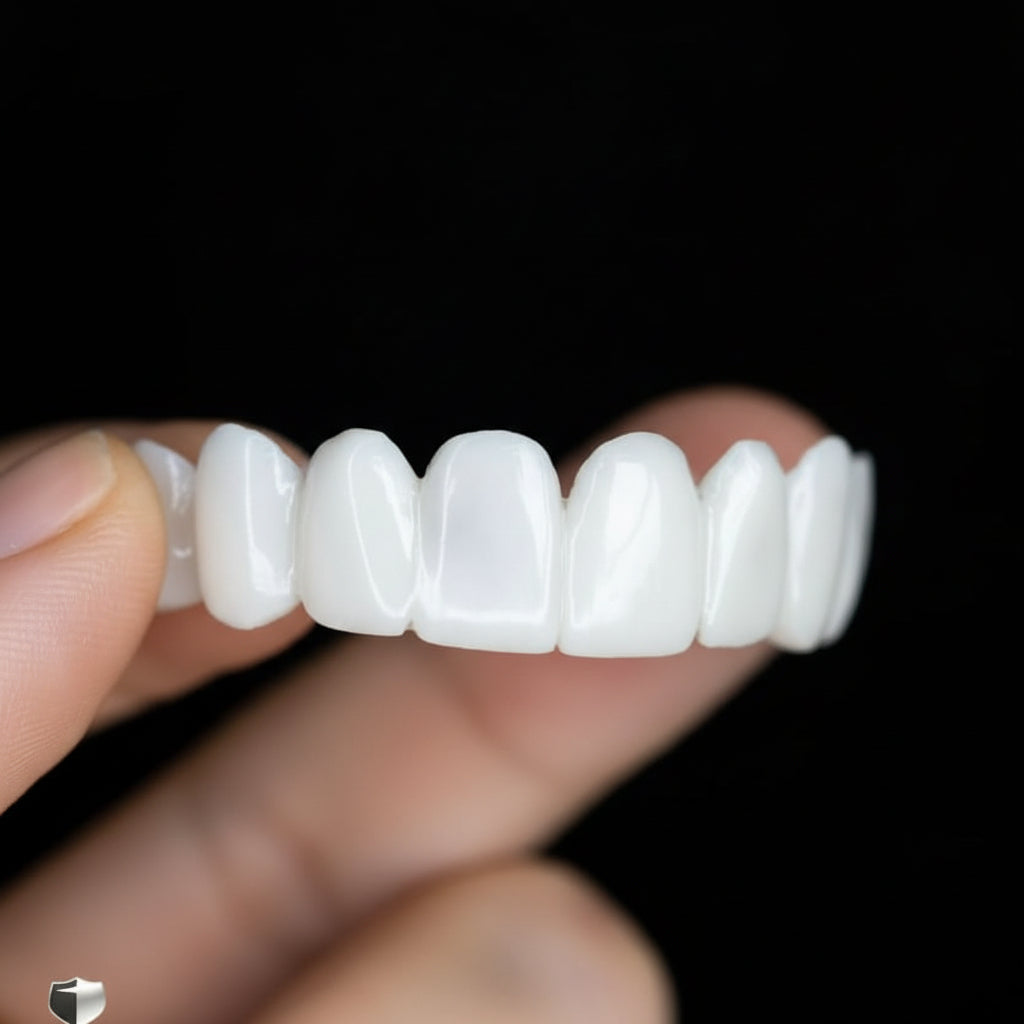 Prothèse dentaire avec facettes blanches