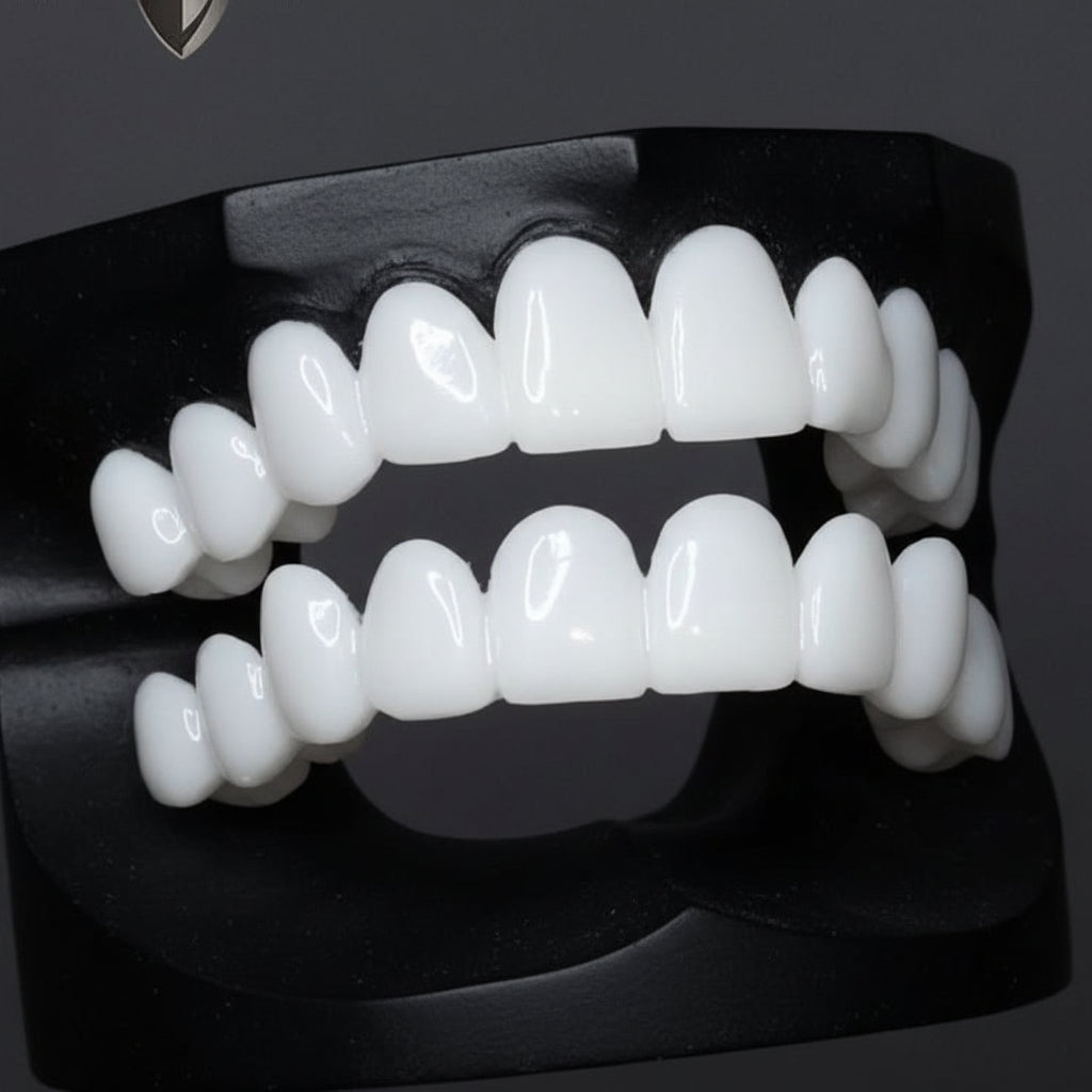 Prothèse dentaire avec facettes blanches