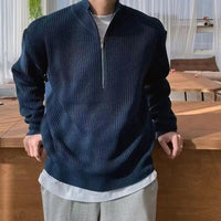Pull 1/4 zip en maille côtelée pour homme