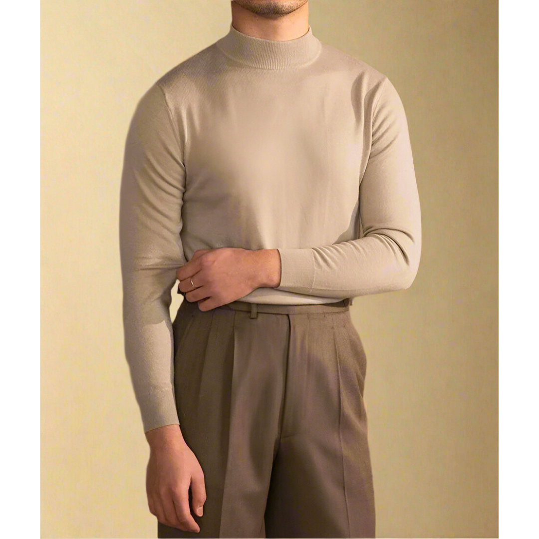 Pull à col montant coupe ajustée pour homme