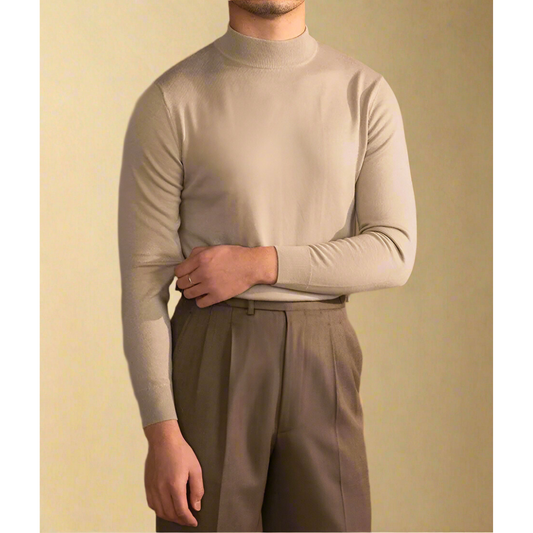 Pull à col montant coupe ajustée pour homme
