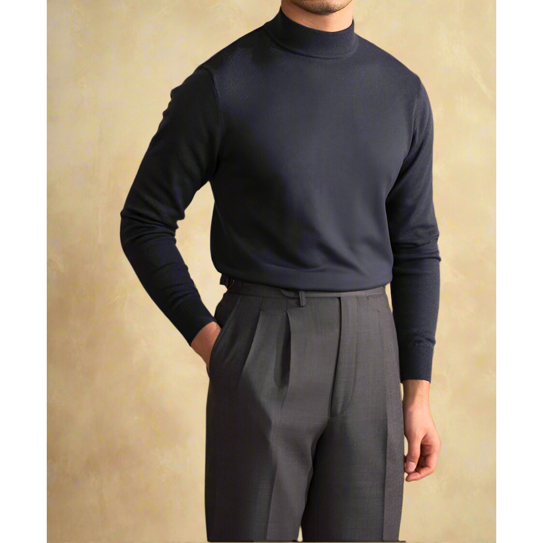 Pull à col montant coupe ajustée pour homme