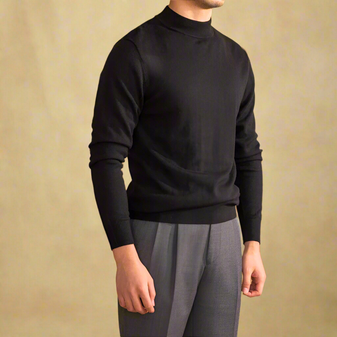 Pull à col montant coupe ajustée pour homme