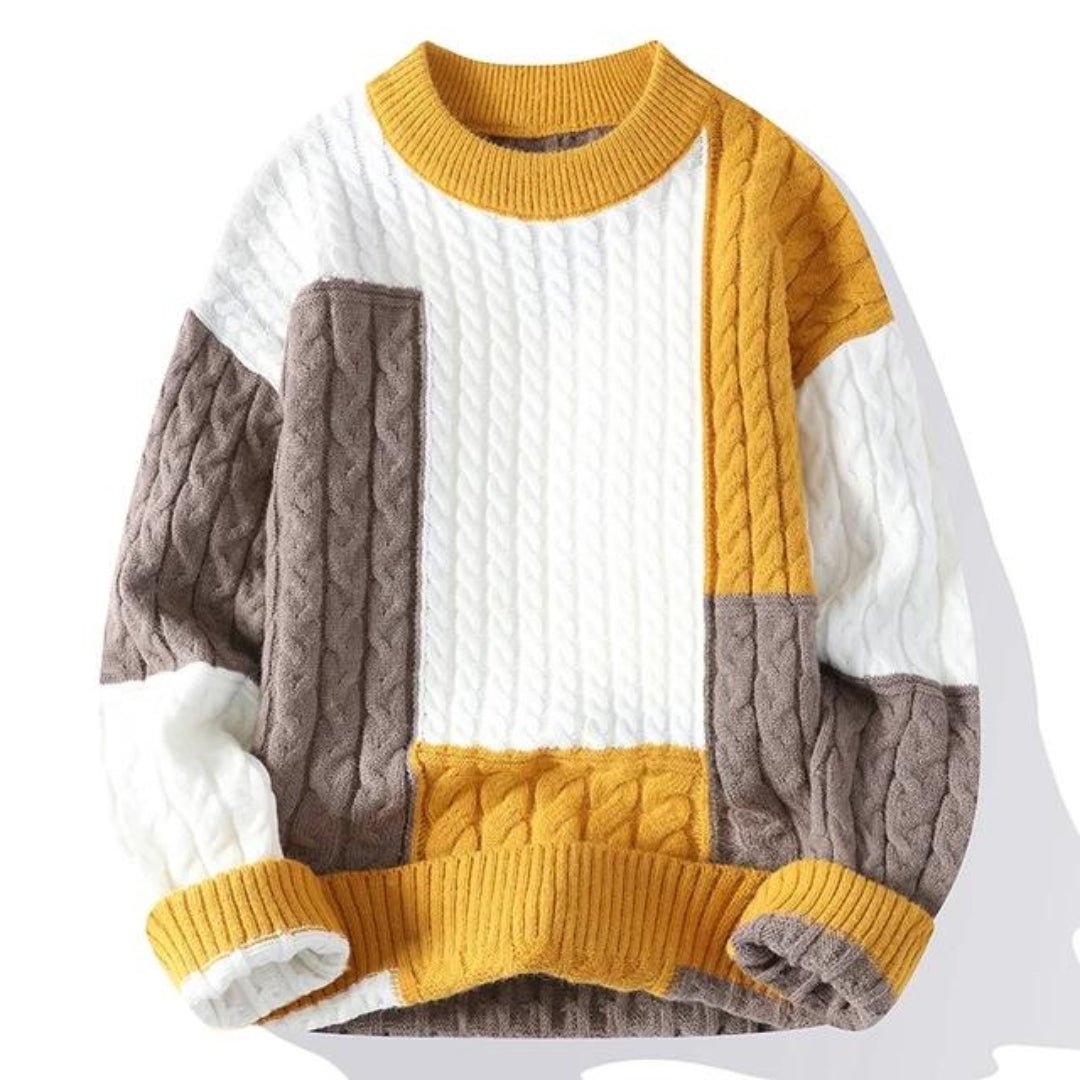 Pull à col rond color block pour homme