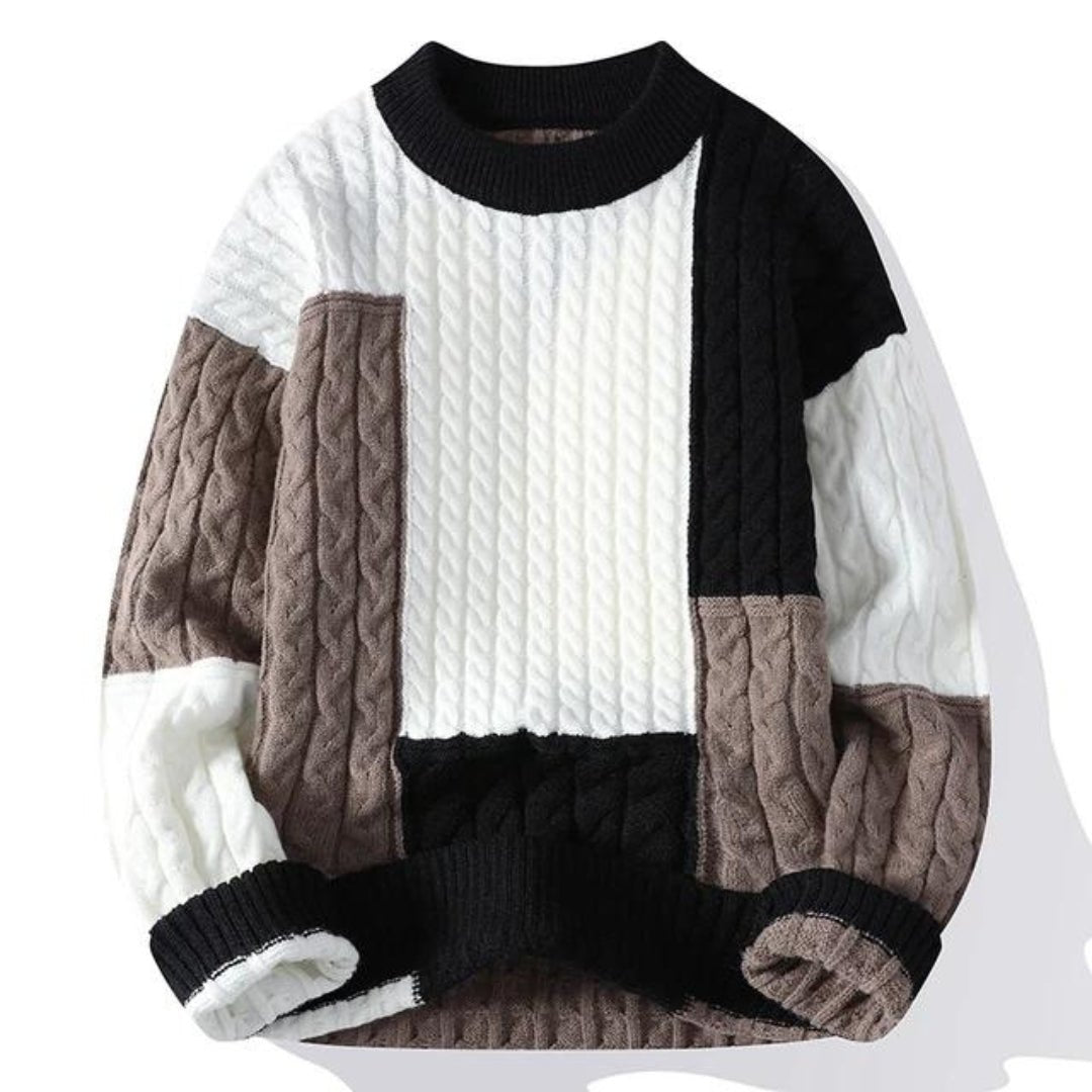 Pull à col rond color block pour homme