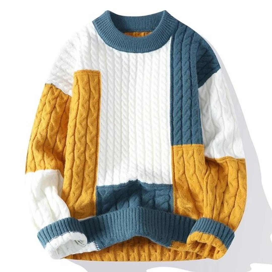 Pull à col rond color block pour homme