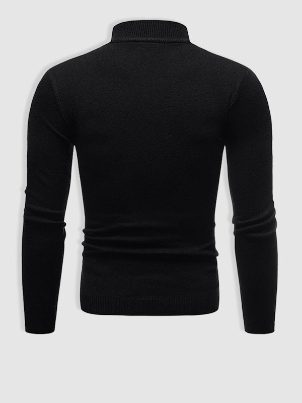 Pull à col roulé coupe slim pour homme