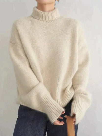 Pull à col roulé femme - pull en maille luxueux et épuré