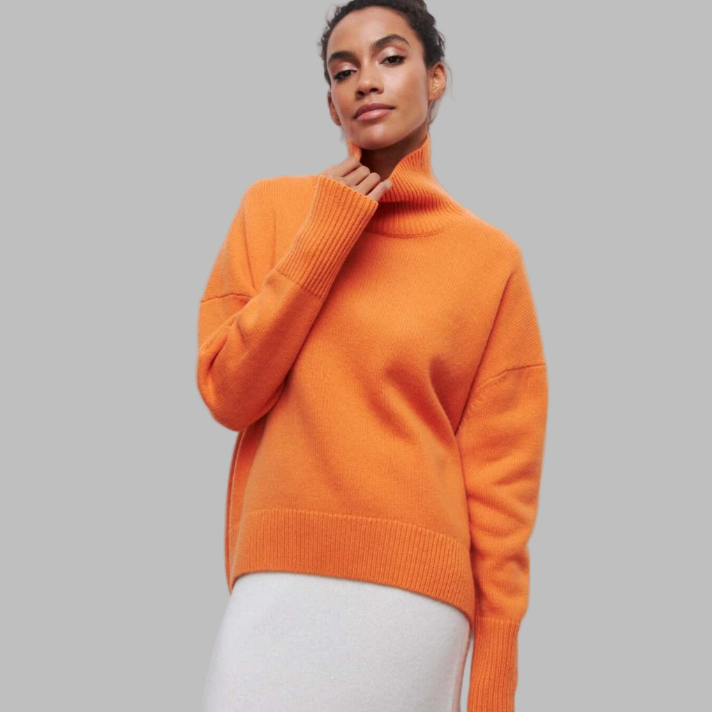 Pull à col roulé oversize femme