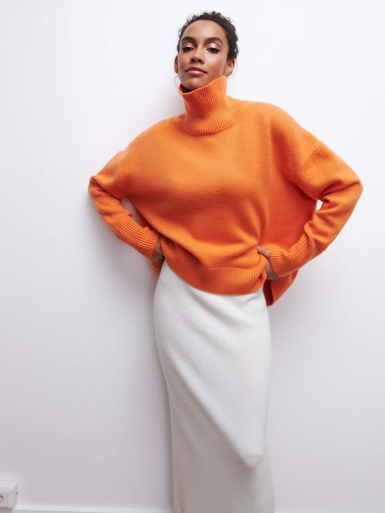 Pull à col roulé oversize femme