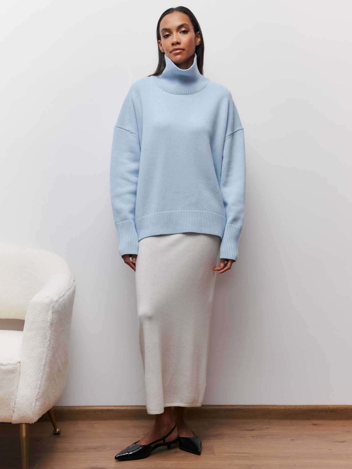 Pull à col roulé oversize femme