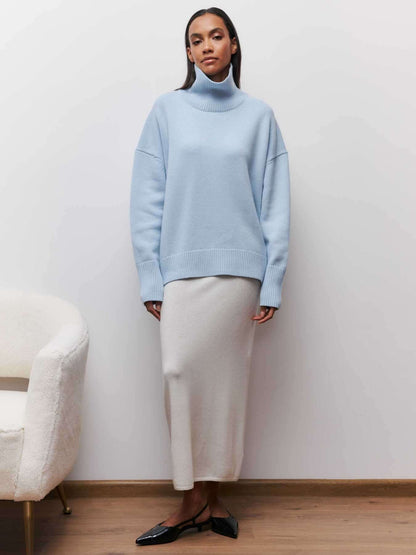 Pull à col roulé oversize femme
