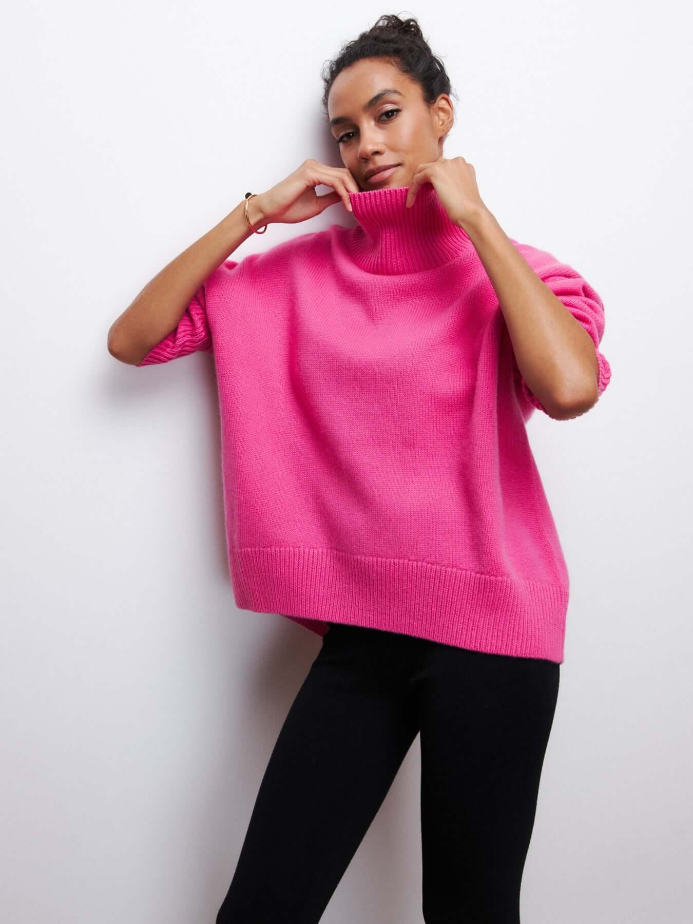 Pull à col roulé oversize femme