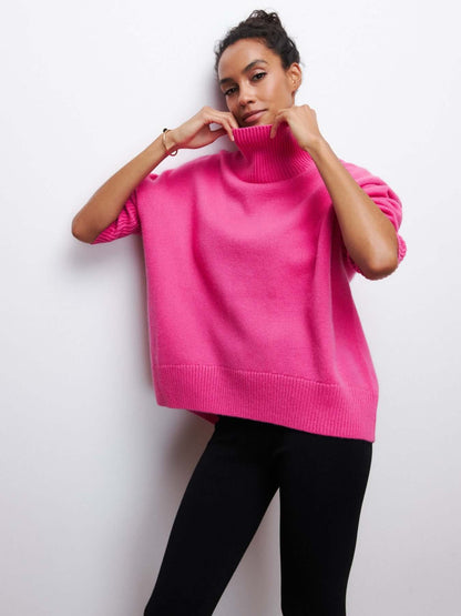 Pull à col roulé oversize femme