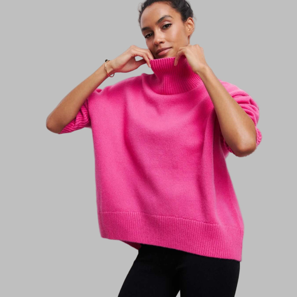 Pull à col roulé oversize femme