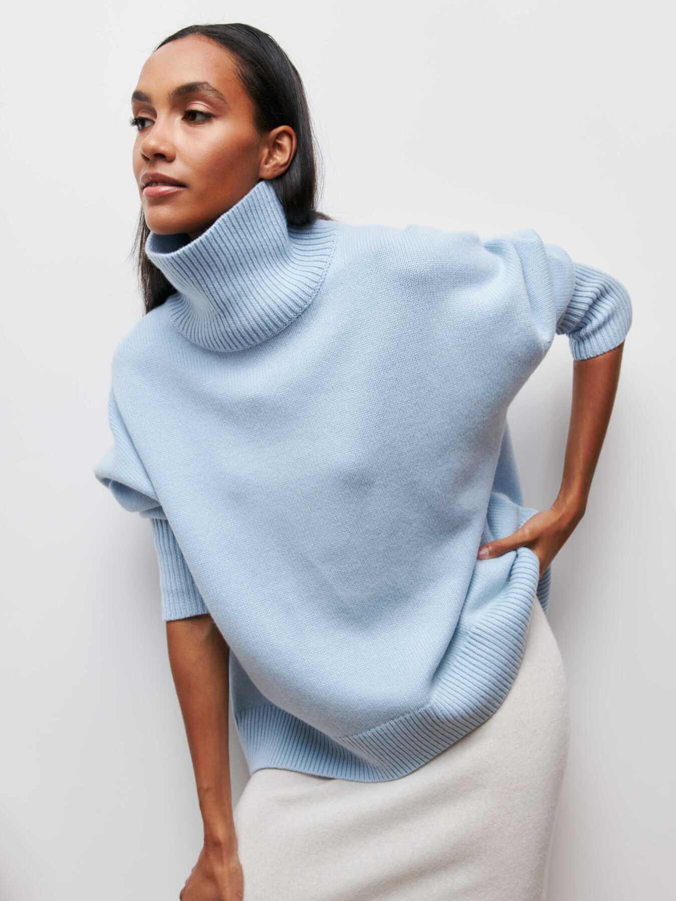 Pull à col roulé oversize femme