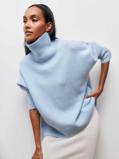 Pull à col roulé oversize femme