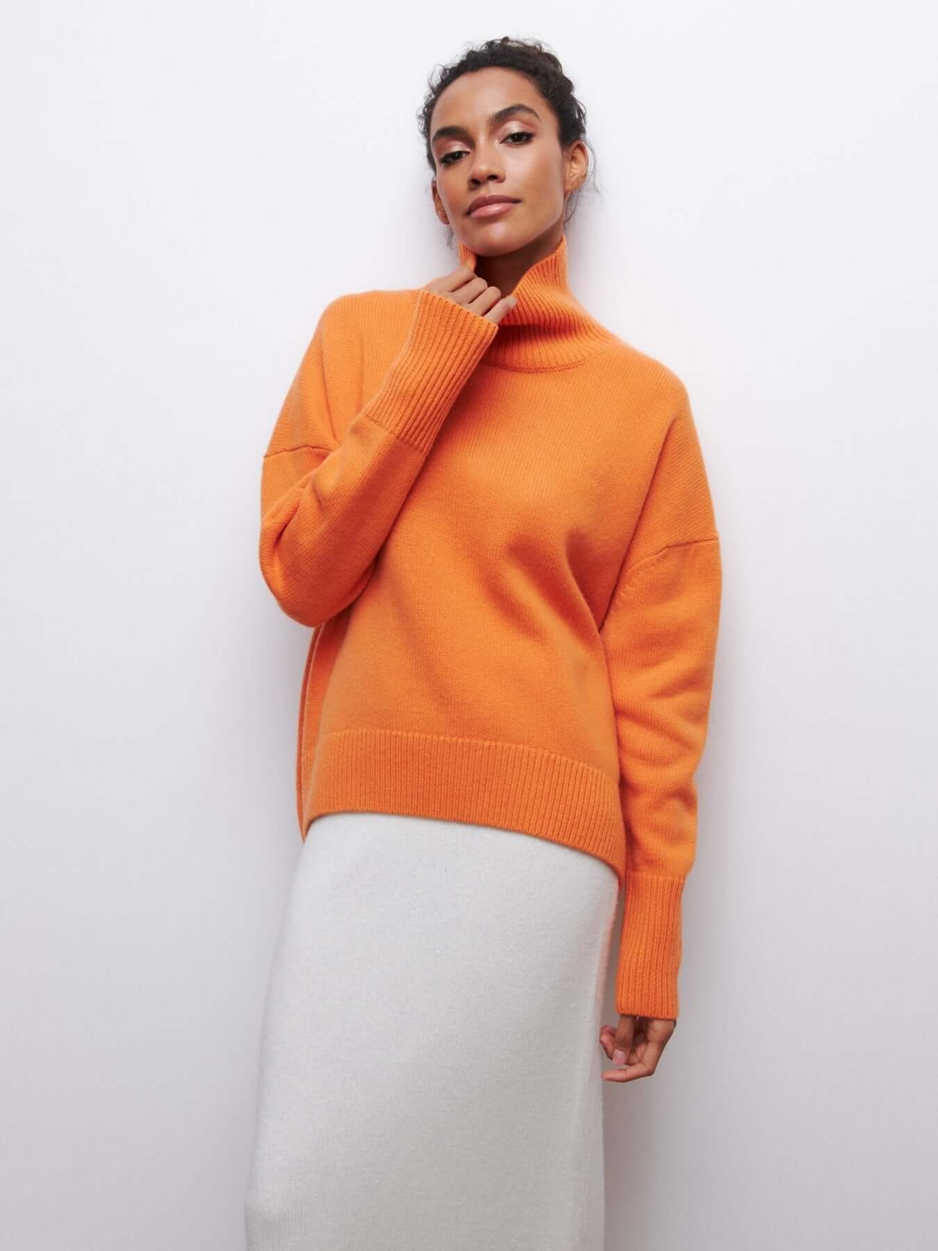 Pull à col roulé oversize femme