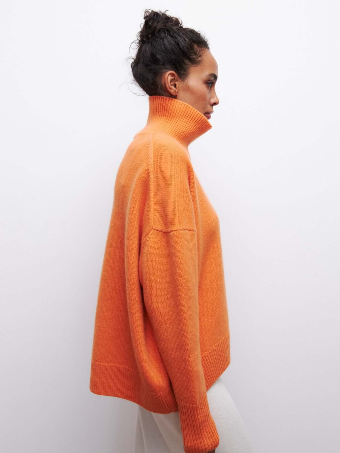 Pull à col roulé oversize femme