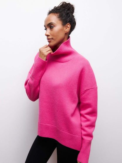 Pull à col roulé oversize femme