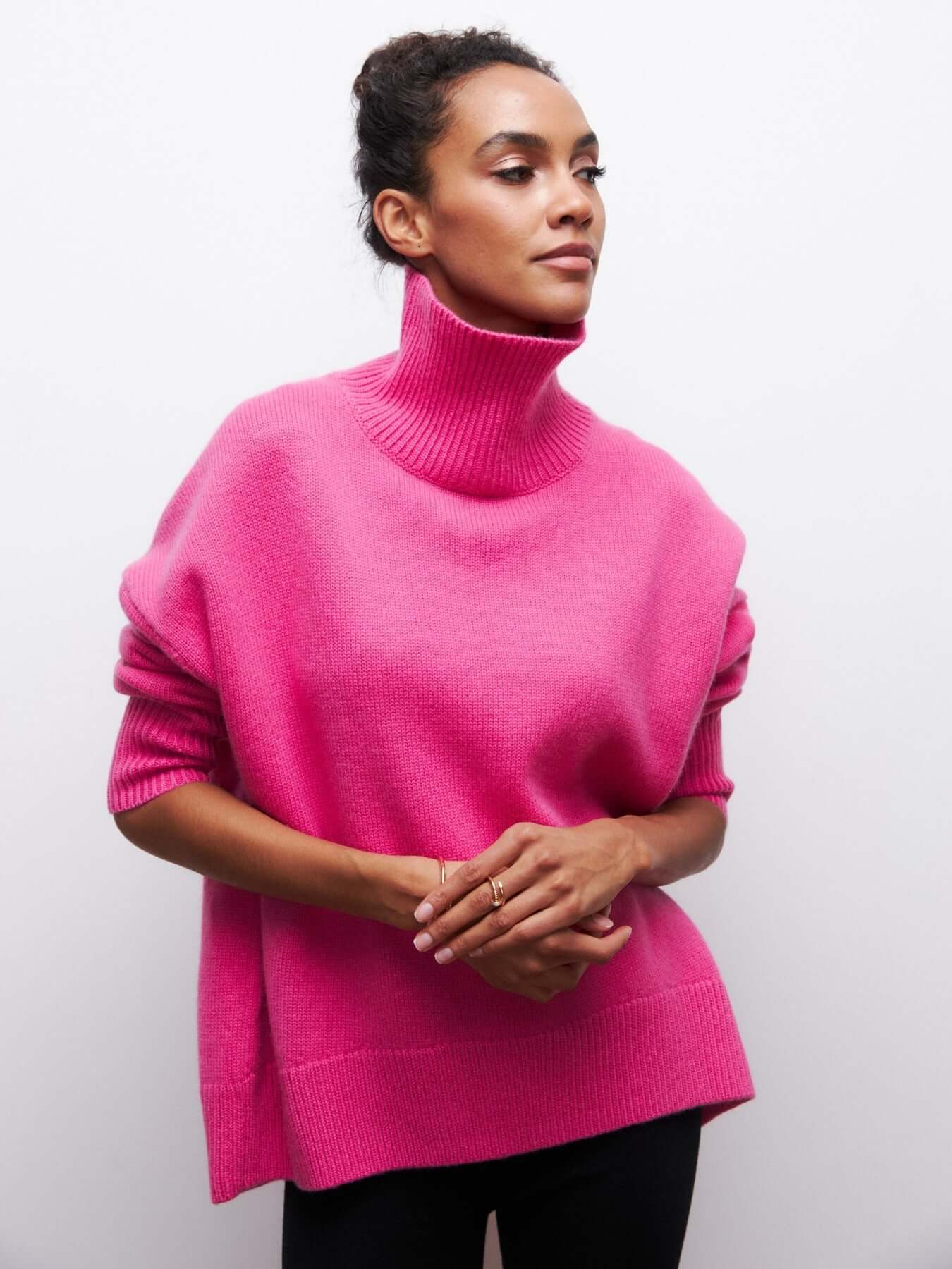 Pull à col roulé oversize femme